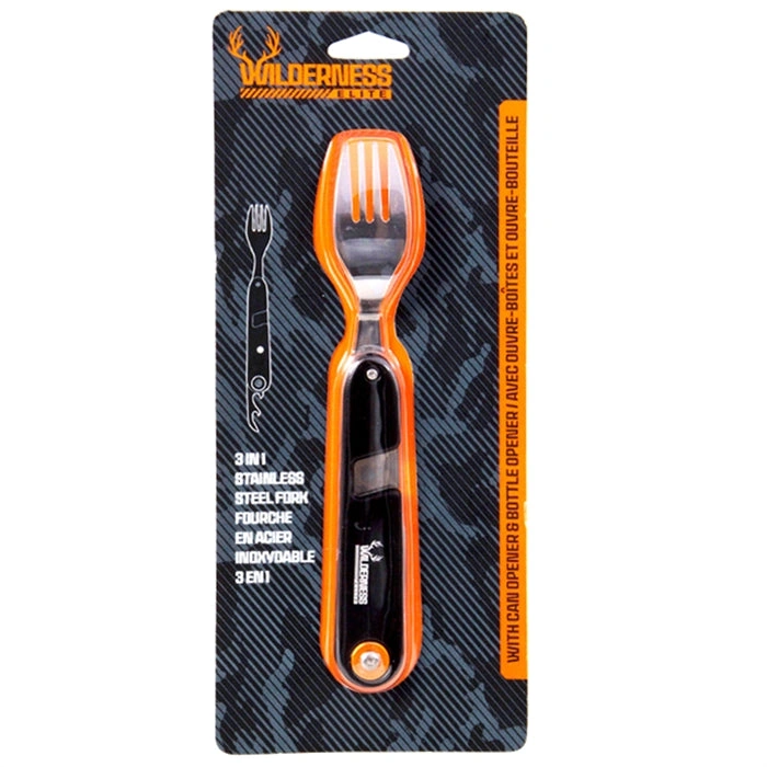 Adventure-Ready 3-in-1 Stainless Steel Camping Fork – Your Perfect Mealtime Companion!